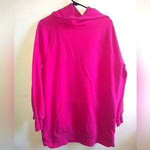 PINK PULLOVER HOODIE - Women's Medium - Sweater Hooded Sweatshirt